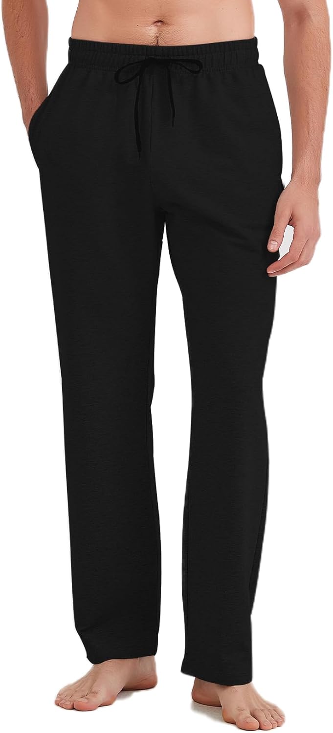 Long Inseam men Tall Sweatpants Open Bottom Joggers Athletic Yoga Pants with Pockets